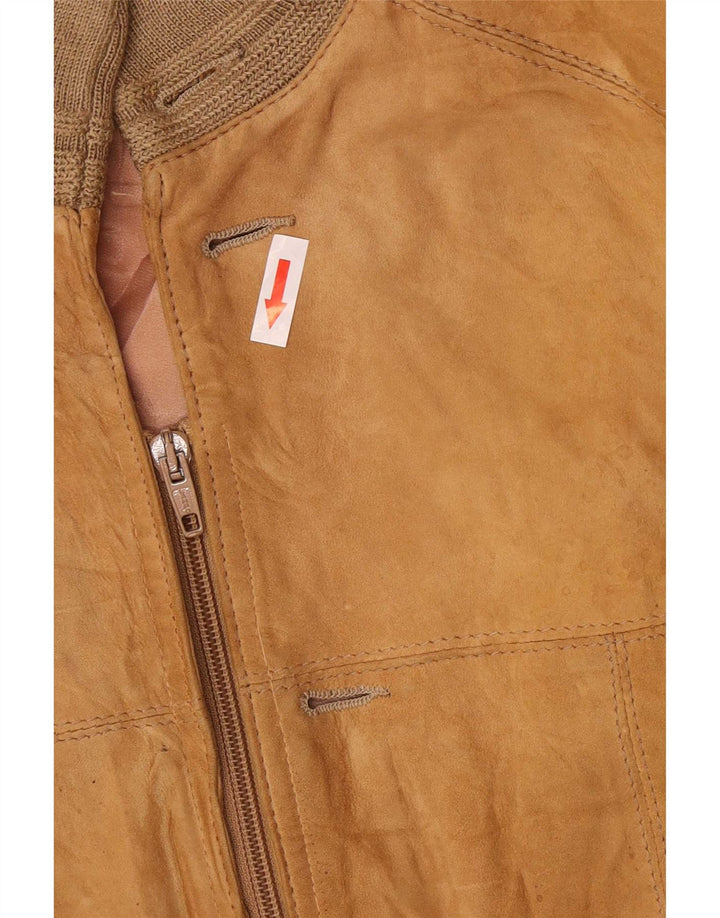 Giacca in pelle scamosciata da uomo Jean Jacques EU 48 in pelle marrone medio