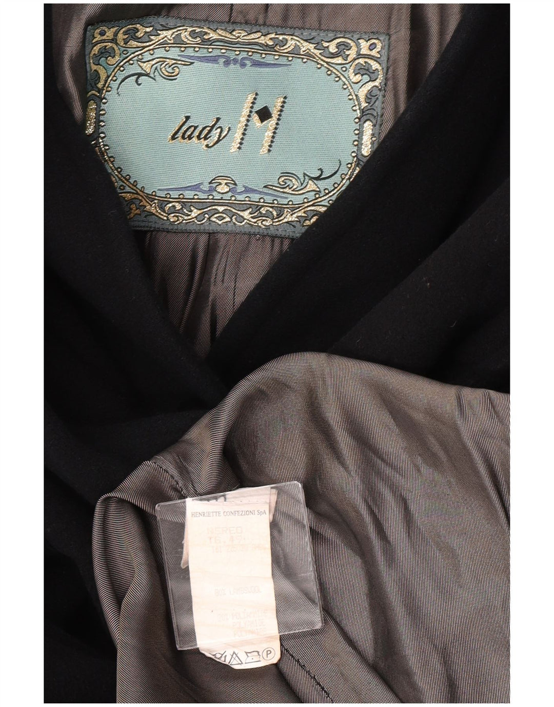 LADY H. Cappotto oversize da donna IT 49 XL Lana d'agnello nera