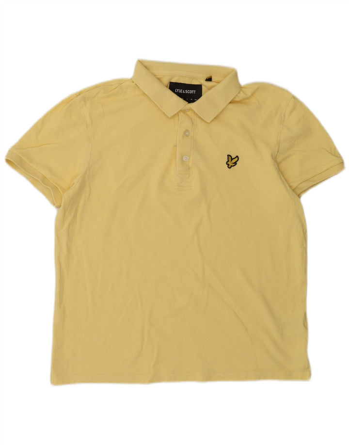 Polo da uomo Lyle & Scott in cotone giallo medio