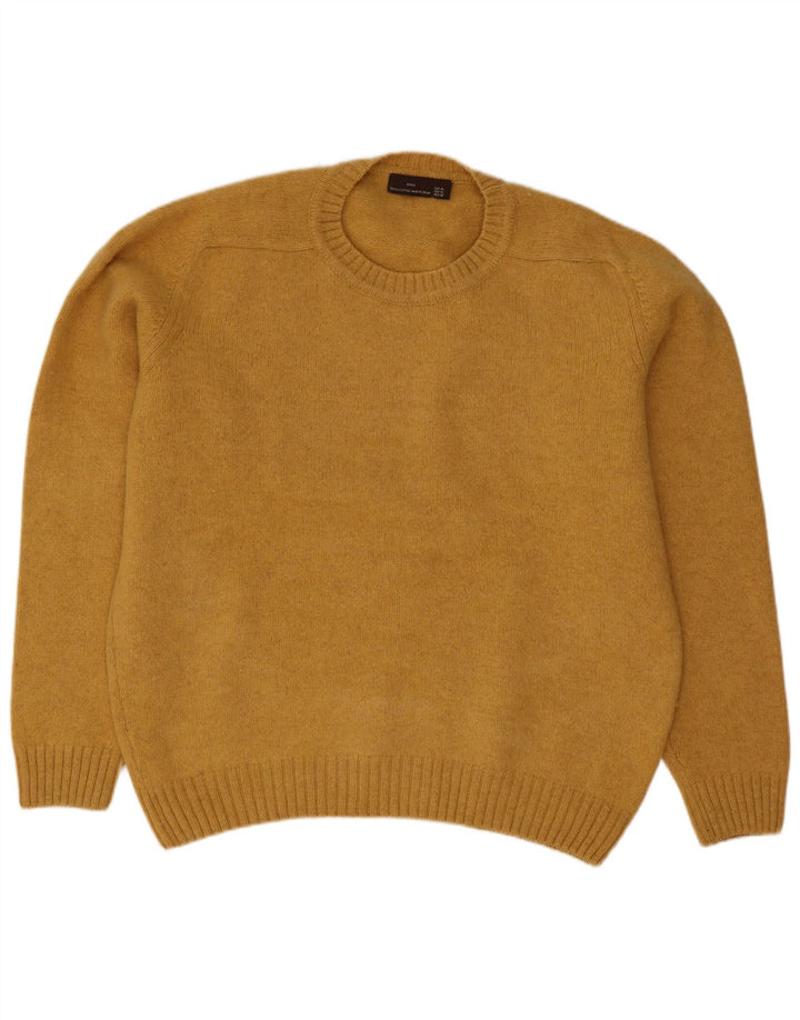Maglione maglione girocollo da uomo Zara XL in lana gialla