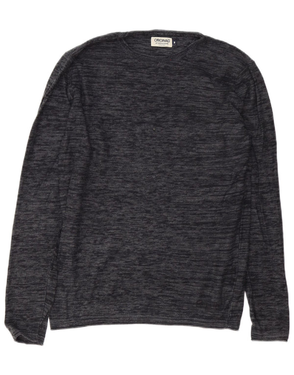 Maglione maglione con scollo a barca vestibilità regolare da uomo Jack & Jones grigio medio screziato