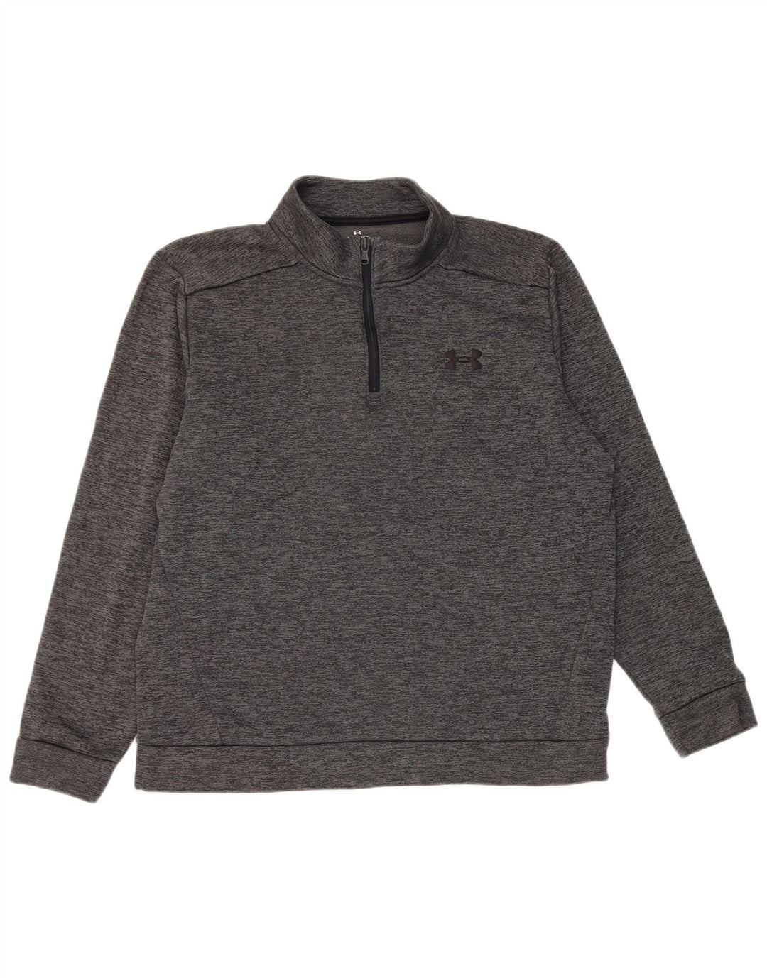 Felpa da uomo Under Armour con collo con zip, maglione XL, poliestere chiazzato grigio