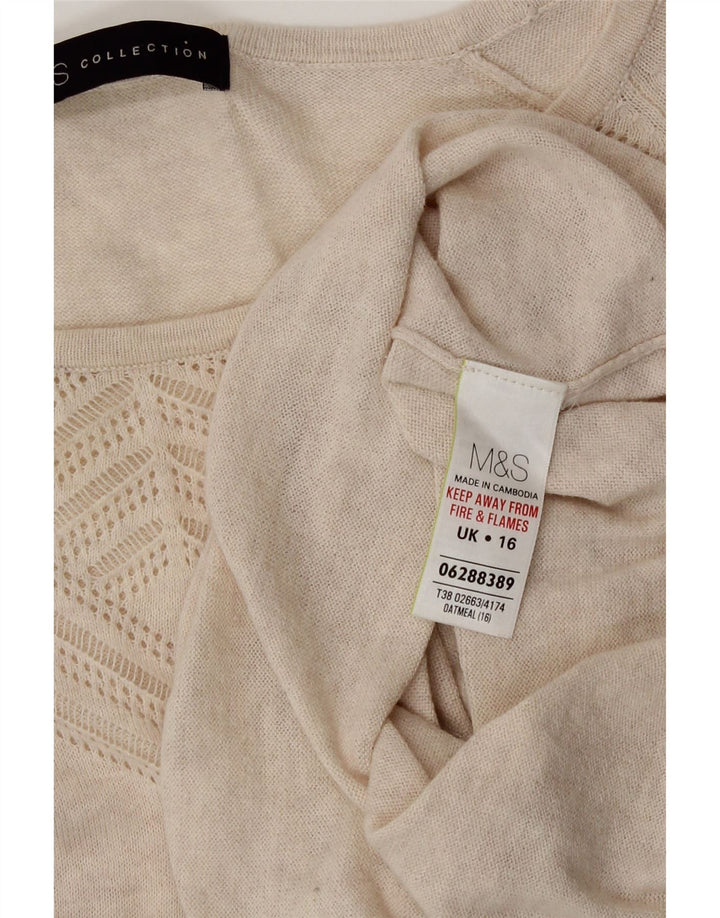 Maglione maglione con scollo a barca da donna Marks & Spencer UK 16 grande Beige