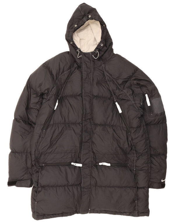 Cappotto imbottito con cappuccio Nike da uomo UK 44 2XL poliestere nero
