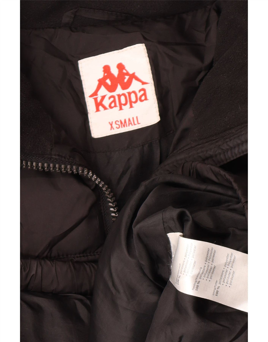 KAPPA Mens Graphic Padded Jacket UK 34 XS Black Polyester