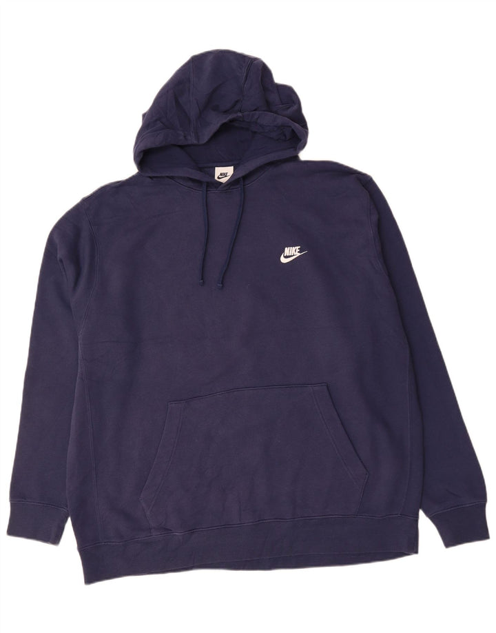 Felpa con cappuccio da uomo NIKE 2XL cotone blu navy