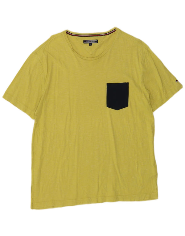 T-shirt da uomo Tommy Hilfiger Top XL in cotone giallo