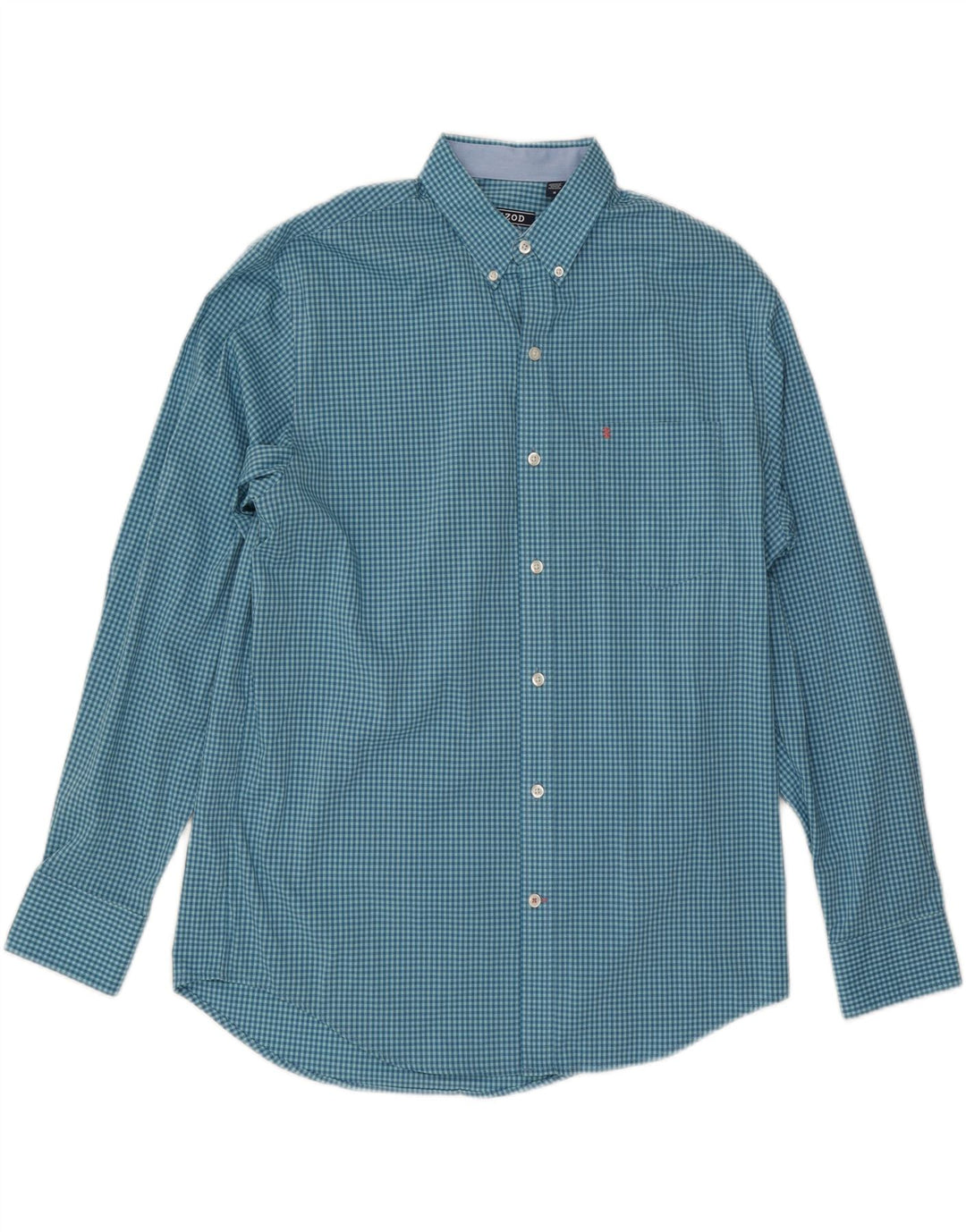 IZOD Mens Shirt Medium Blue Gingham Vintage Izod and Second-Hand Izod from Messina Hembry 
