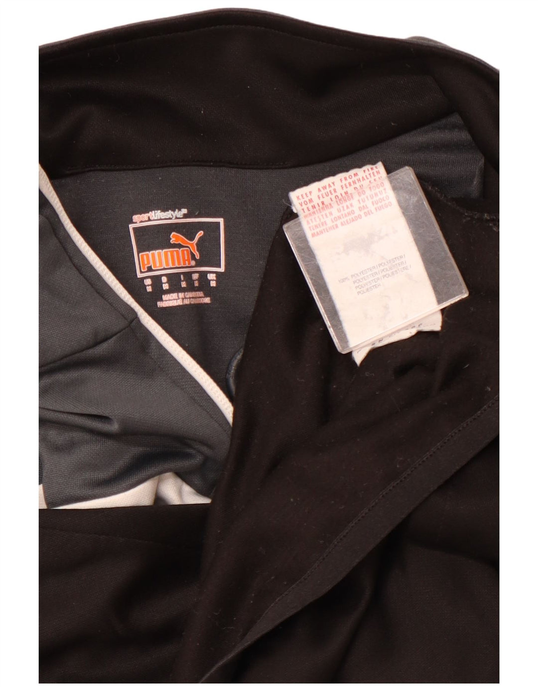 Maglia da ginnastica PUMA da uomo con zip e collo in tinta unita color nero medio