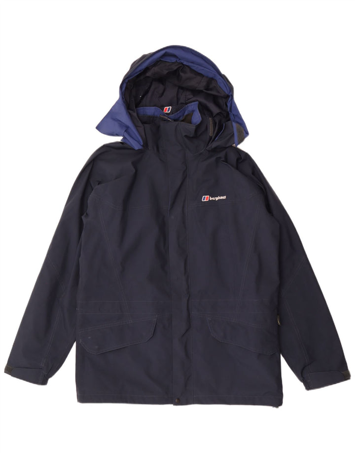Giacca antipioggia da uomo con cappuccio Berghaus UK 38 medio poliestere blu navy