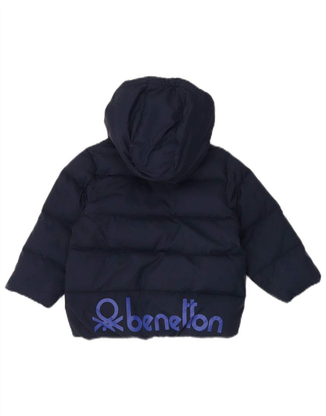 Giacca imbottita con cappuccio grafica da bambino Benetton 5-6 anni blu navy