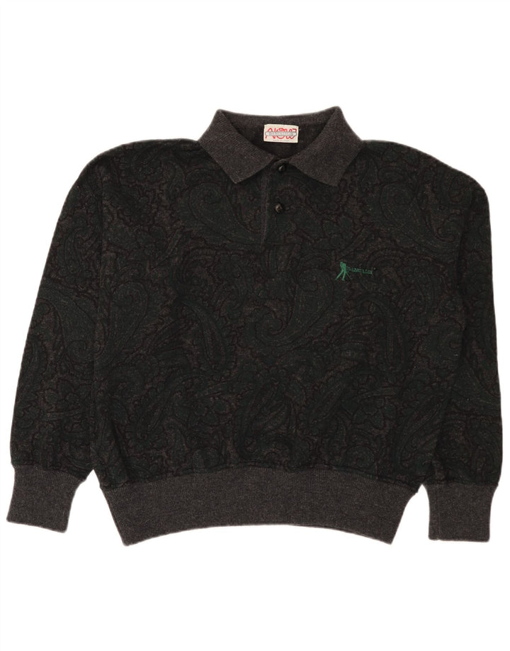 Maglione da uomo a collo alto Pancaldi & B IT 48 Lana Paisley grigio medio
