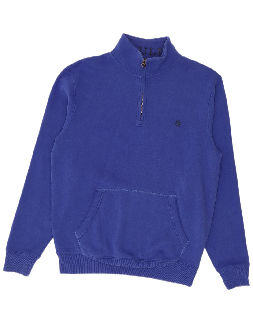 Felpa Joules da uomo con zip e collo, piccola, in cotone blu