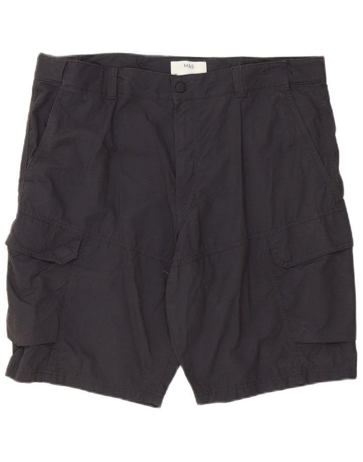 MARKS & SPENCER Pantaloncini cargo da uomo W38 XL Cotone grigio