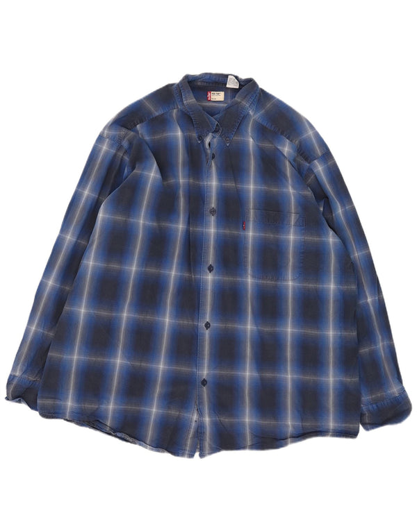 Camicia da uomo Levi's 2XL in cotone a quadri blu