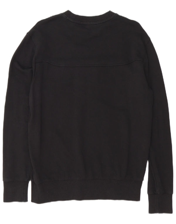 Felpa grafica da uomo Hugo Boss, maglione, cotone nero medio
