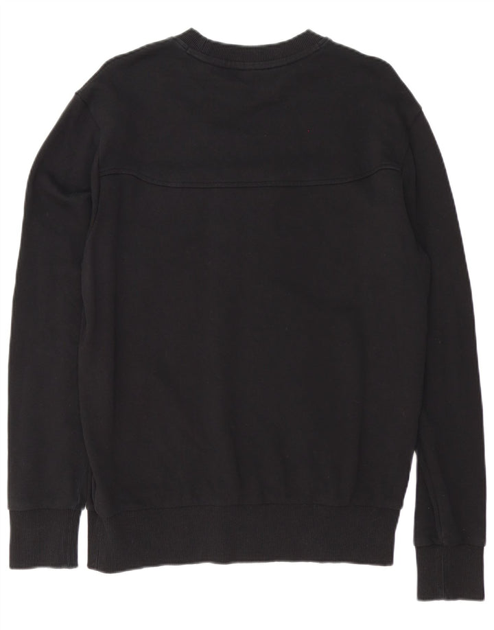 Felpa grafica da uomo Hugo Boss, maglione, cotone nero medio