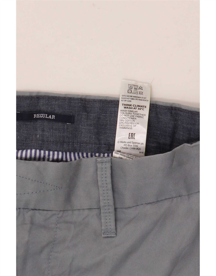 Pantaloni da abito vestibilità regolare da uomo Marks & Spencer W36 L31 cotone blu