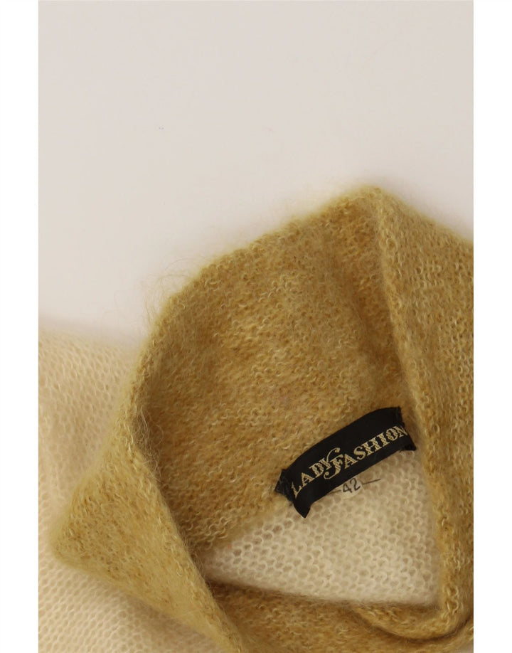 VINTAGE Womens Shawl Neck Jumper Sweater IT 42 Medium Off White Vintage Vintage and Second-Hand Vintage from Messina Hembry 