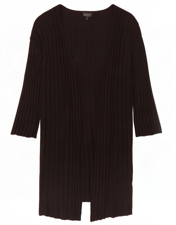 Maglione cardigan aperto oversize da donna con linea lunga oversize Topshop UK 10 piccolo nero