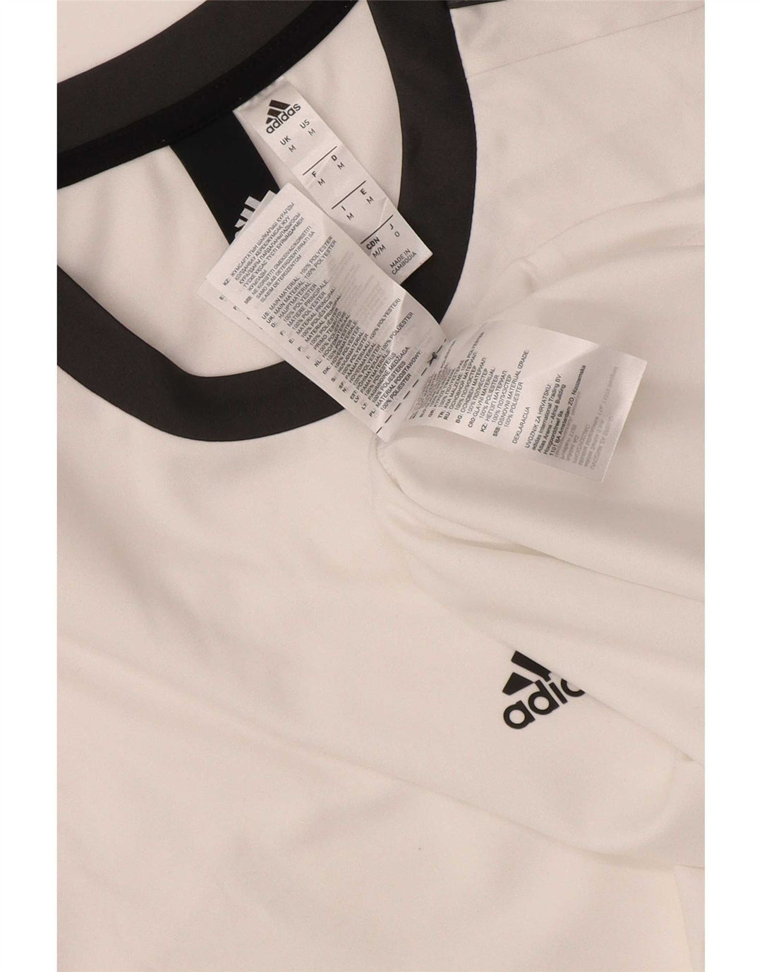T-shirt Adidas Climalite da uomo Top in poliestere color block bianco medio