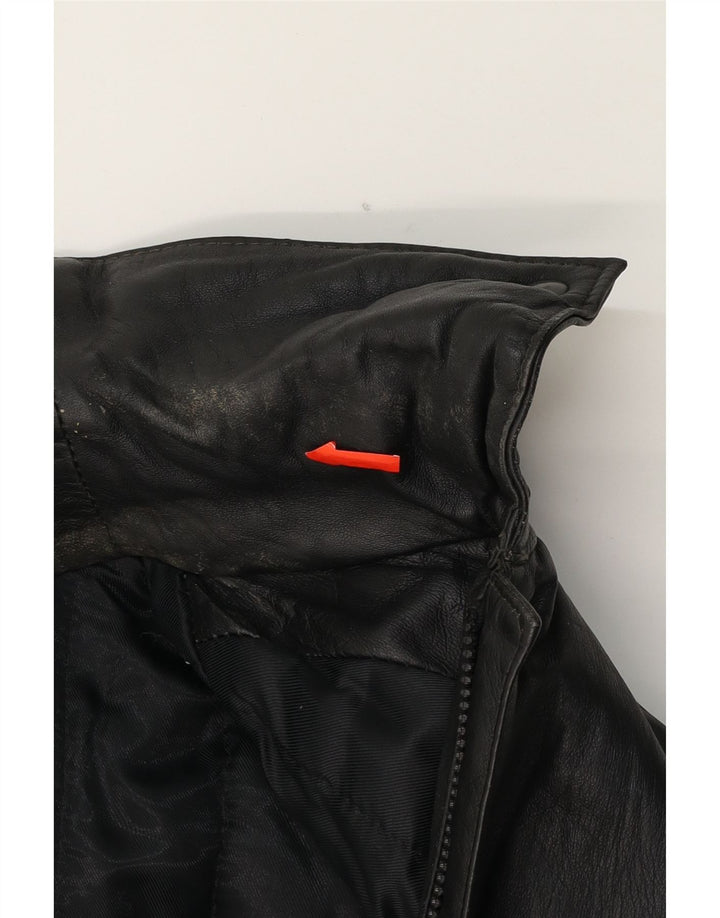 VINTAGE Womens Leather Jacket UK 16 Large Black Leather Vintage Vintage and Second-Hand Vintage from Messina Hembry 