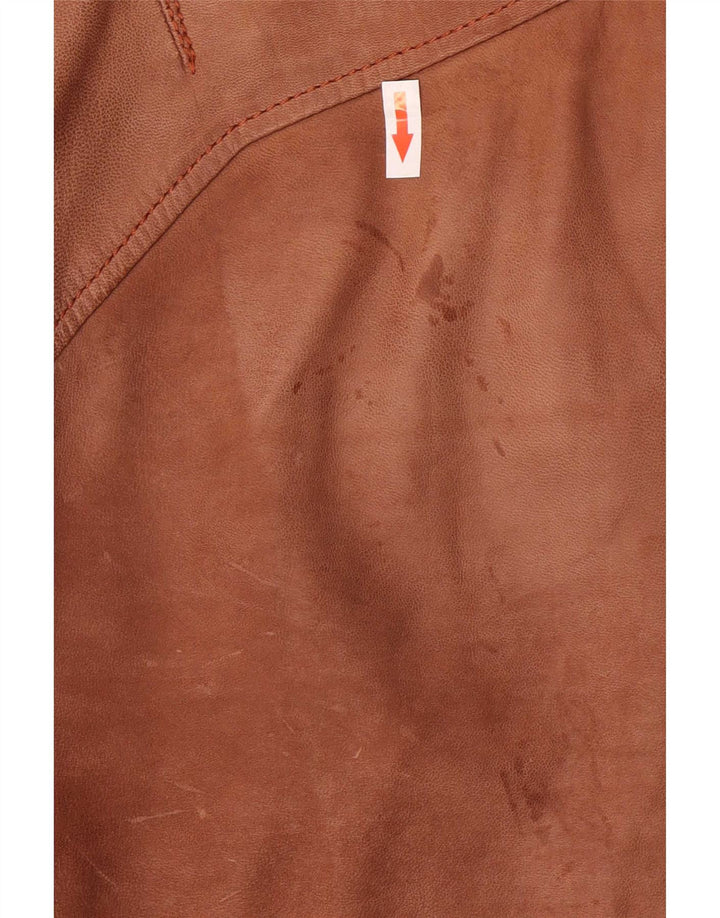 Giacca da motociclista in pelle scamosciata da uomo G-Star UK 40 grande in pelle marrone