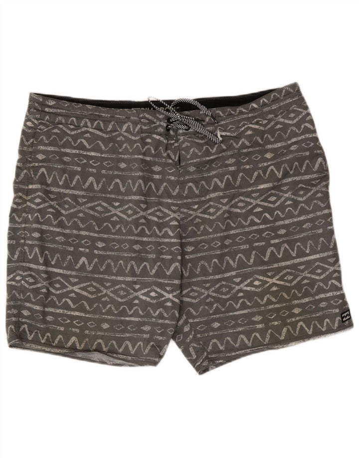 Pantaloncini da bagno da uomo Billabong XL in cotone geometrico grigio