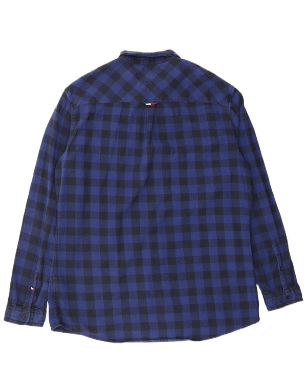 Tommy Hilfiger Camicia da uomo in flanella vestibilità regolare 2XL Cotone a quadretti blu navy