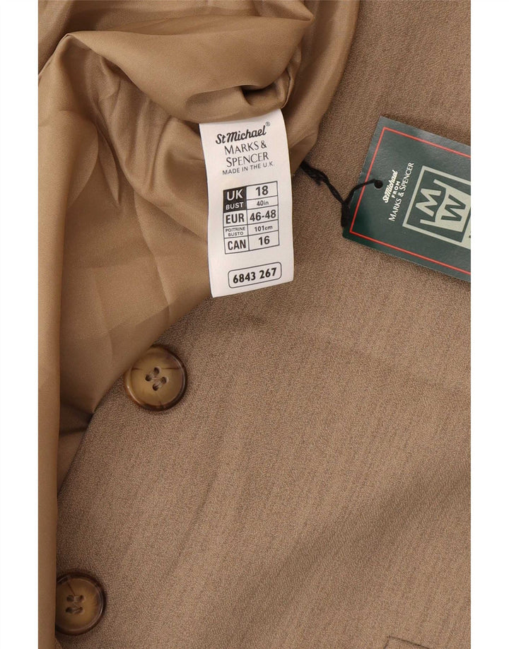 Giacca blazer a 4 bottoni Marks & Spencer da donna St. Michael UK 18 XL Marrone