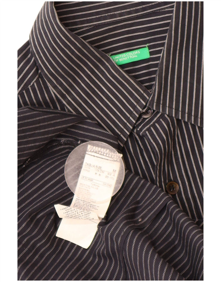 Camicia Uomo BENETTON Cotone Gessato Medio Nero