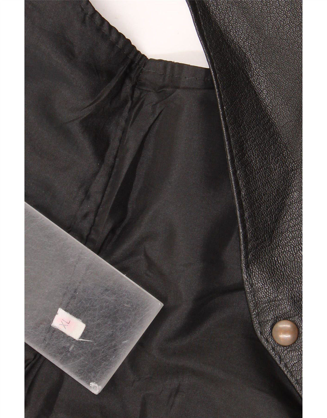 Gilet in pelle vintage da uomo XL nero