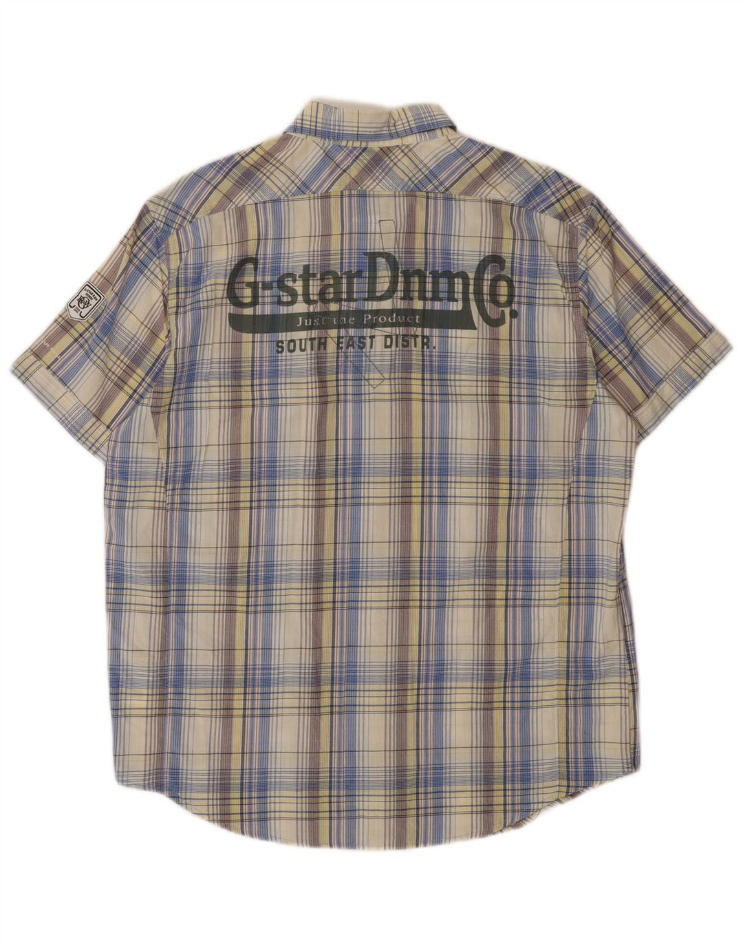 Camicia a maniche corte grafica da uomo G-Star XL in cotone scozzese multicolore