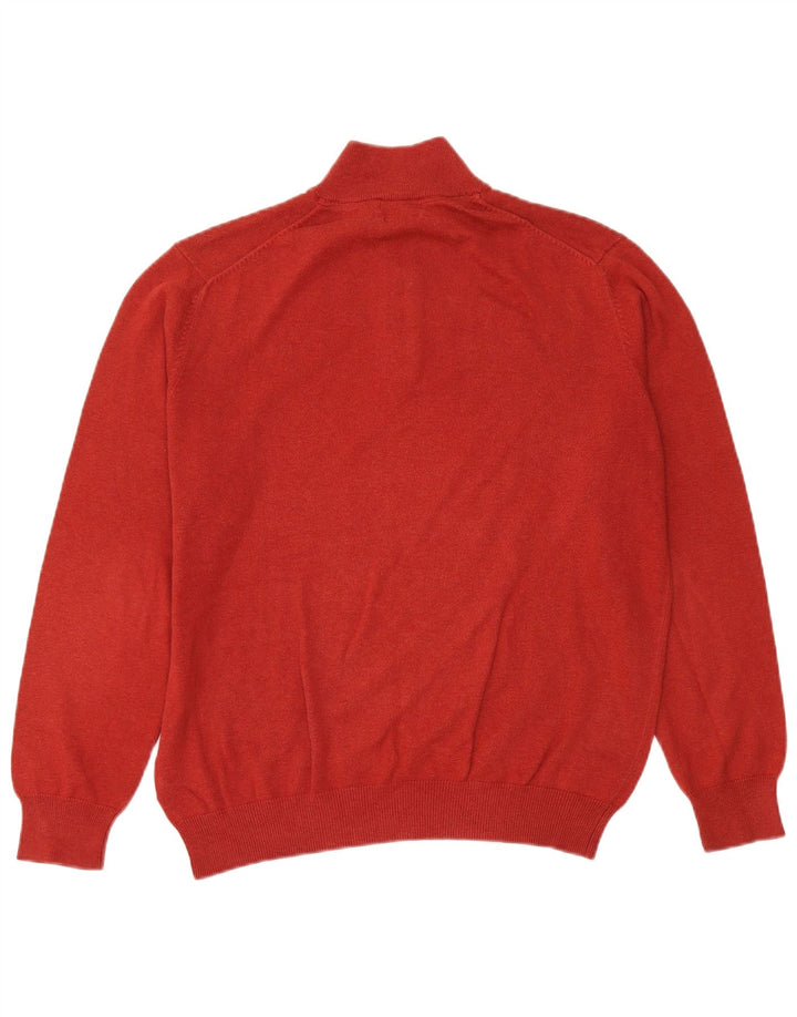 MASSIMO DUTTI Maglione da uomo con zip e collo grande in cotone rosso