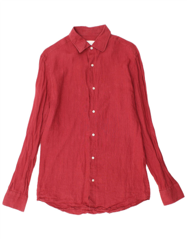 Camicia Uomo Massimo Dutti Piccola Lino Rosso