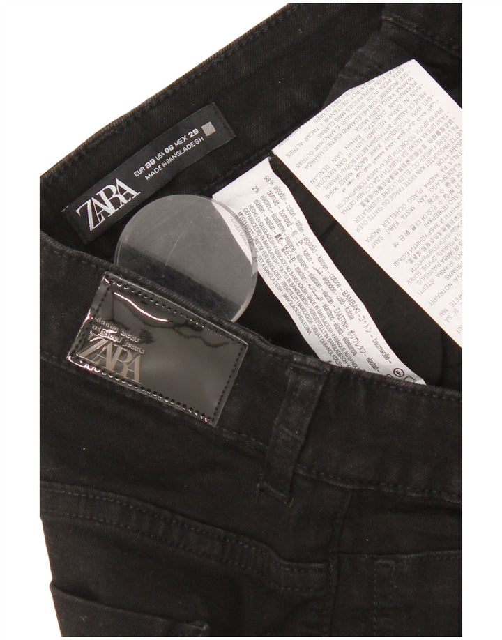 Jeans svasati da donna Zara EU 38 Small W28 L31 cotone nero