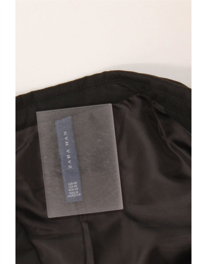 ZARA Giacca Blazer a 2 Bottoni da Uomo EU 48 Media Nera