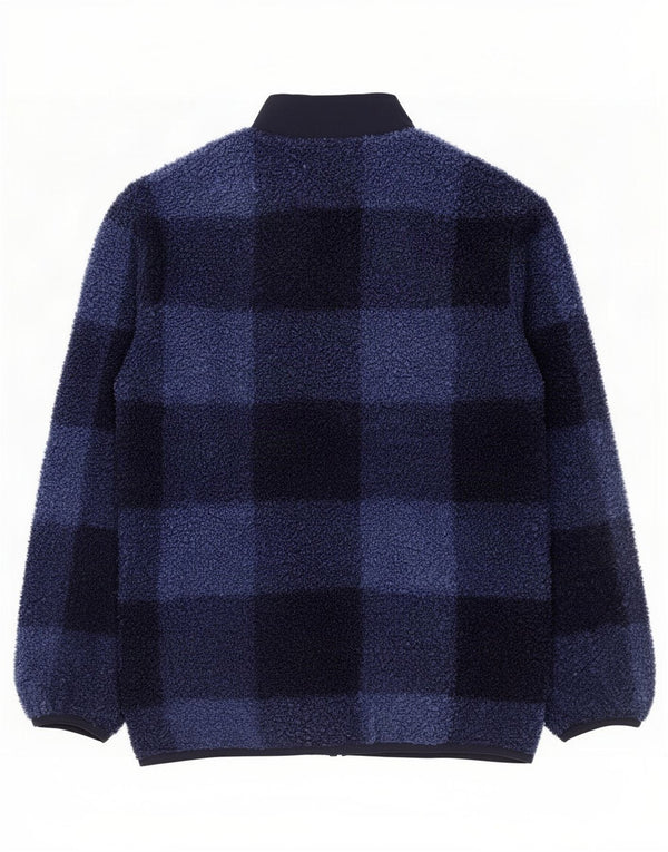 Giacca in pile Marks & Spencer da bambino 12-13 anni in poliestere a quadri blu navy
