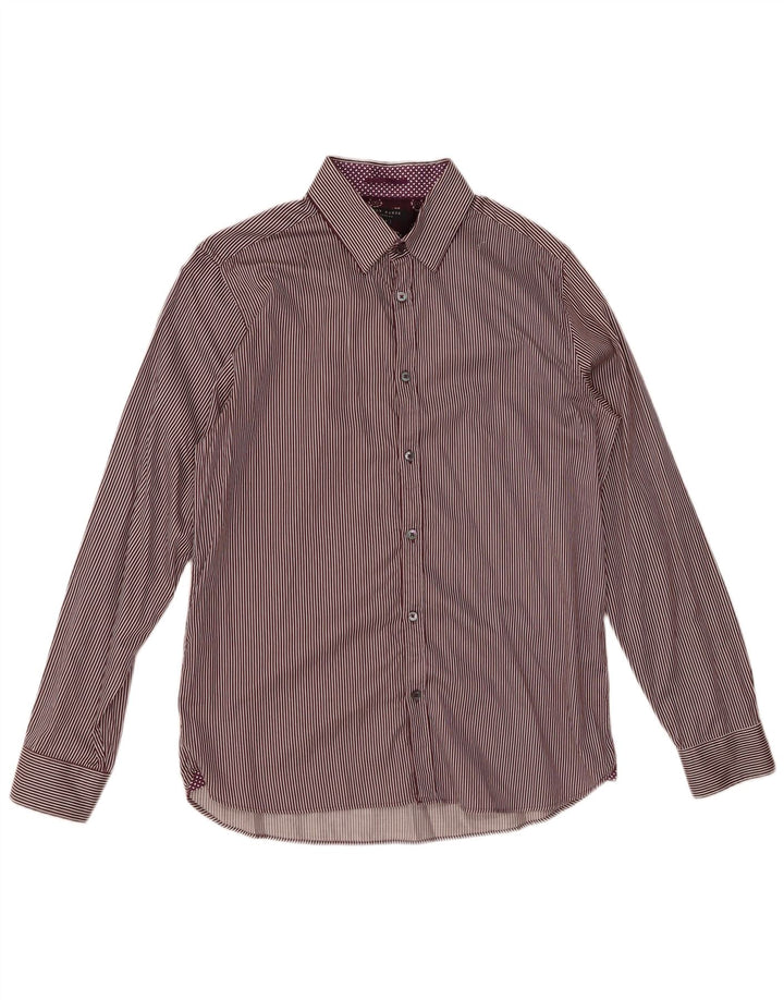 Camicia da uomo TED BAKER taglia 4 grande cotone gessato viola