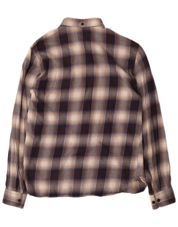 Camicia da uomo in flanella vestibilità regolare French Connection a quadri marroni piccoli
