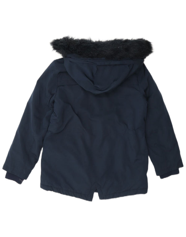 Giacca Parka Sherpa con cappuccio Marks & Spencer per ragazze 8-9 anni Blu navy