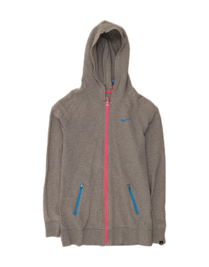 NIKE Womens Zip Hoodie Sweater UK 10 Small Grey Vintage Nike and Second-Hand Nike from Messina Hembry 