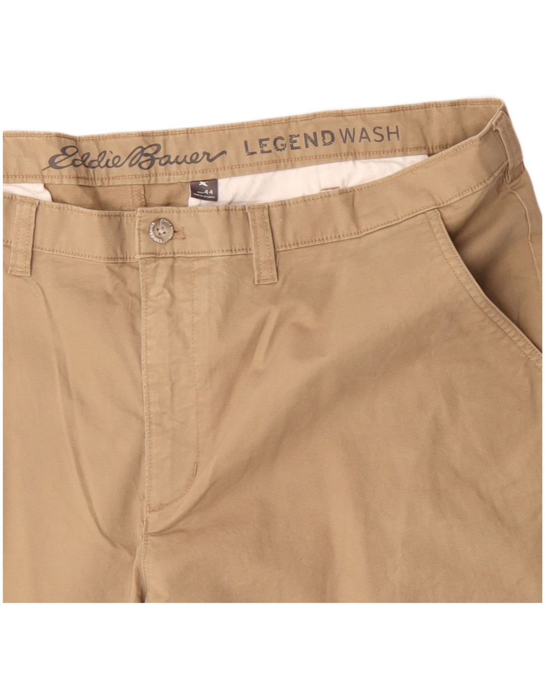 Pantaloncini chino slim da uomo Eddie Bauer W44 2XL cotone beige