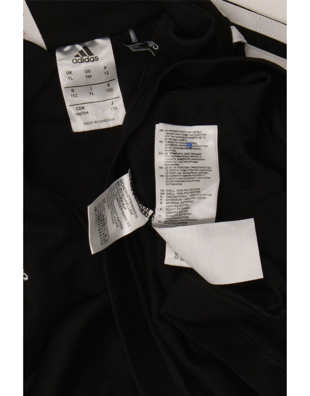 Top della tuta pullover Adidas Climalite da ragazzo 11-12 anni grande nera