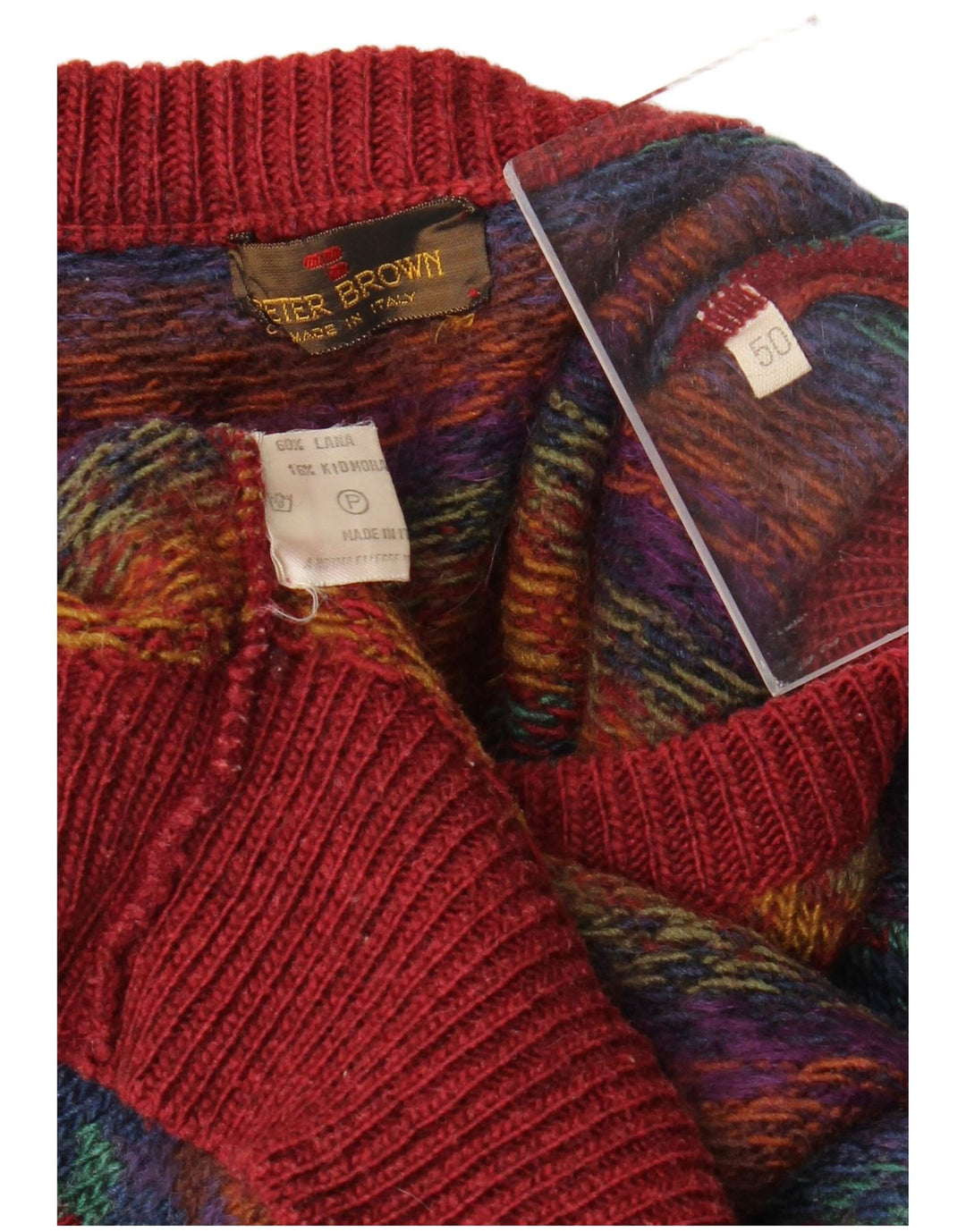 PETER BROWN Maglione girocollo da uomo IT 50 medio multicolore