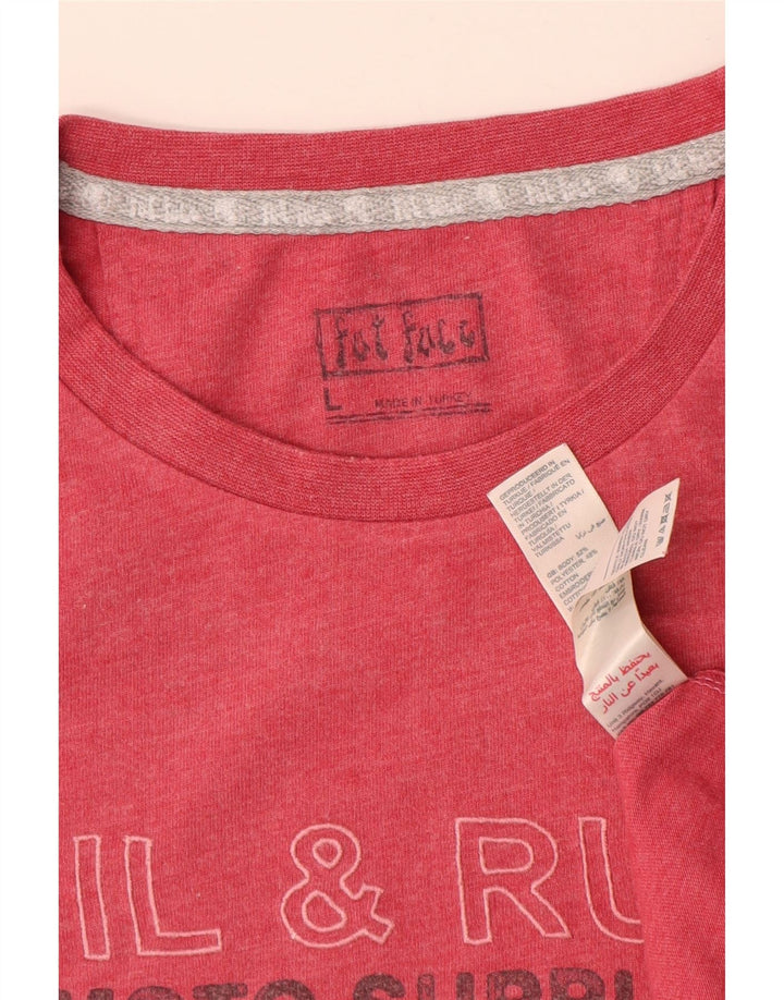 T-shirt grafica da uomo FAT FACE Top grande in cotone rosso
