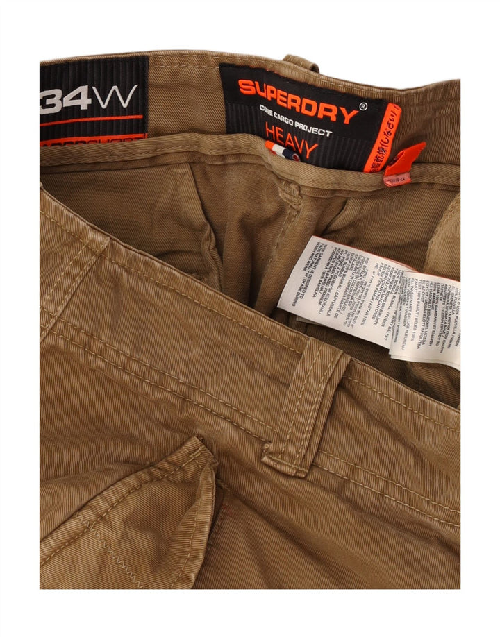 Pantaloncini cargo da uomo Superdry W34 Large Beige Cotton