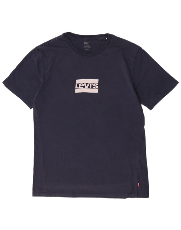T-shirt grafica da uomo Levi's Top Small in cotone blu navy