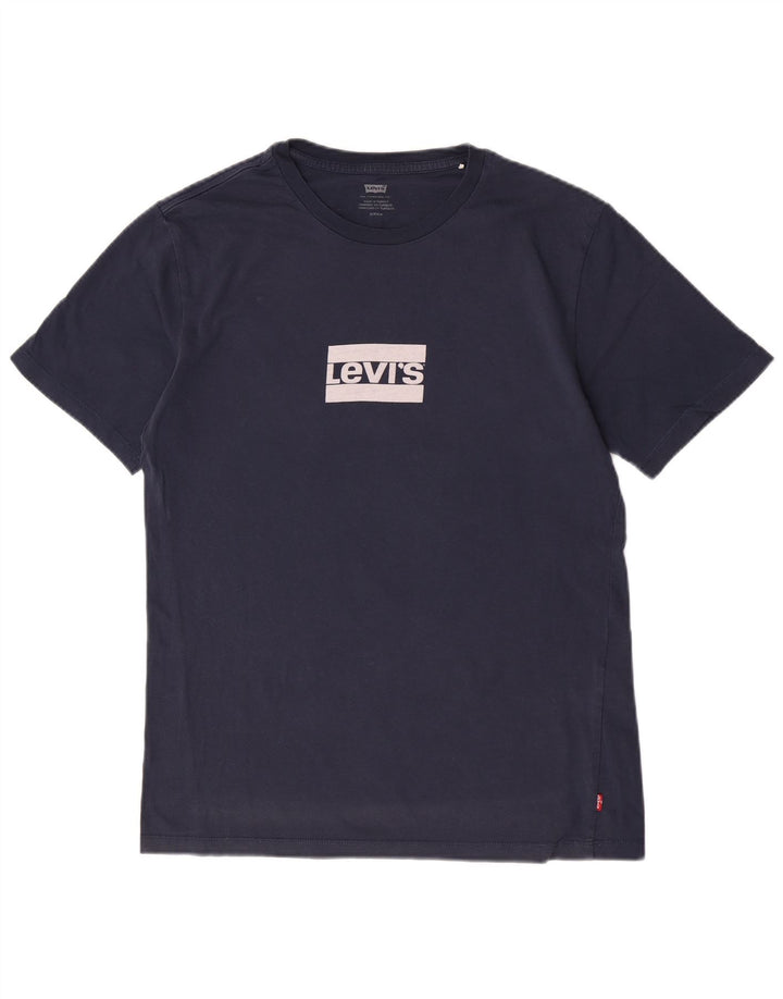 T-shirt grafica da uomo Levi's Top Small in cotone blu navy