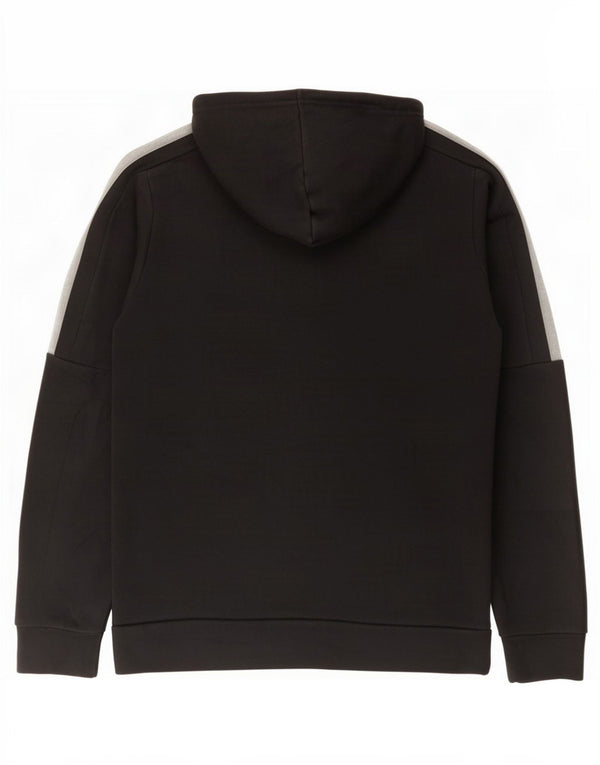 Maglione con cappuccio e zip Adidas da uomo in cotone nero medio